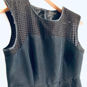 J.Crew Perforated Women Black A-Line Zipper Dress